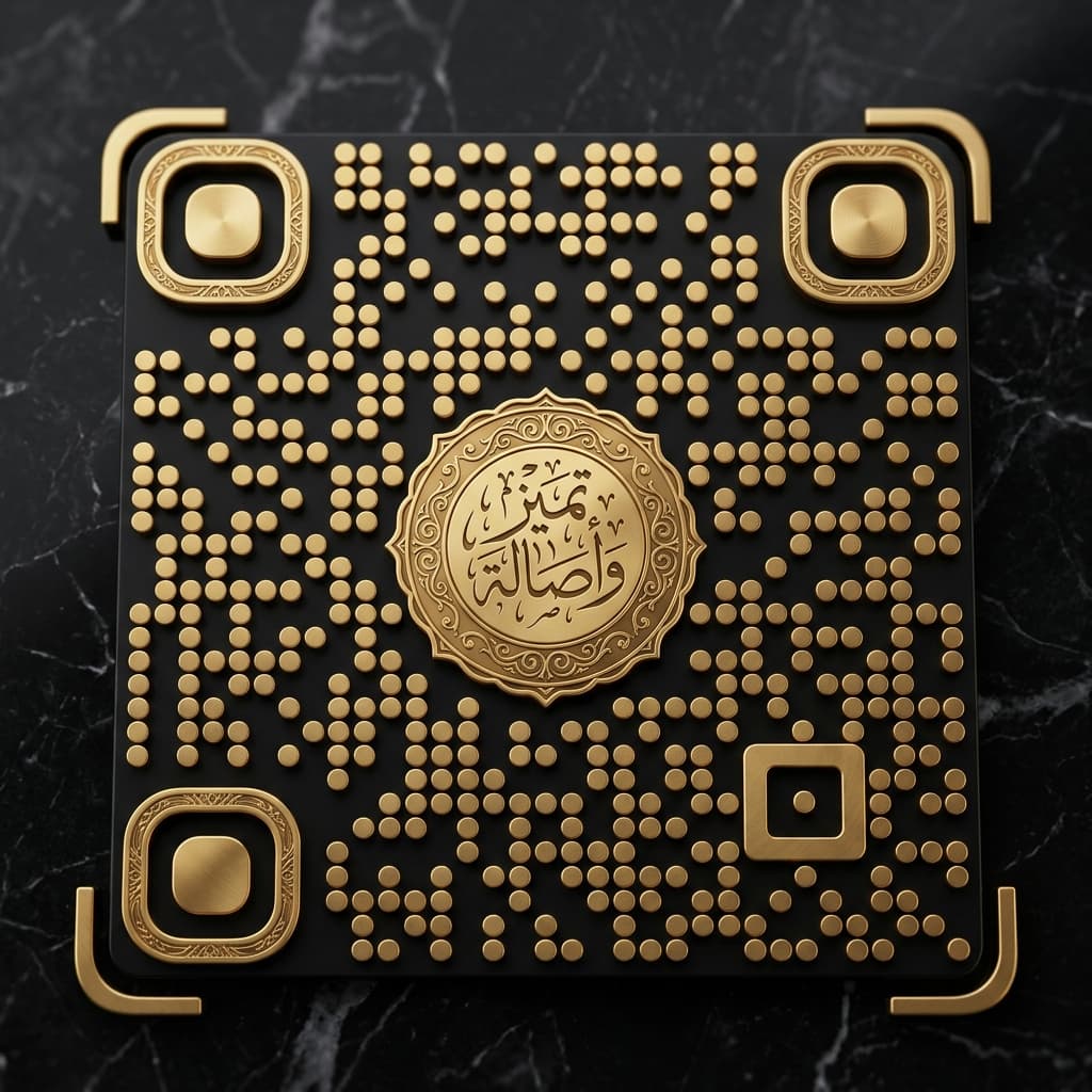 كود QR ذهبي فاخر — بريميوم